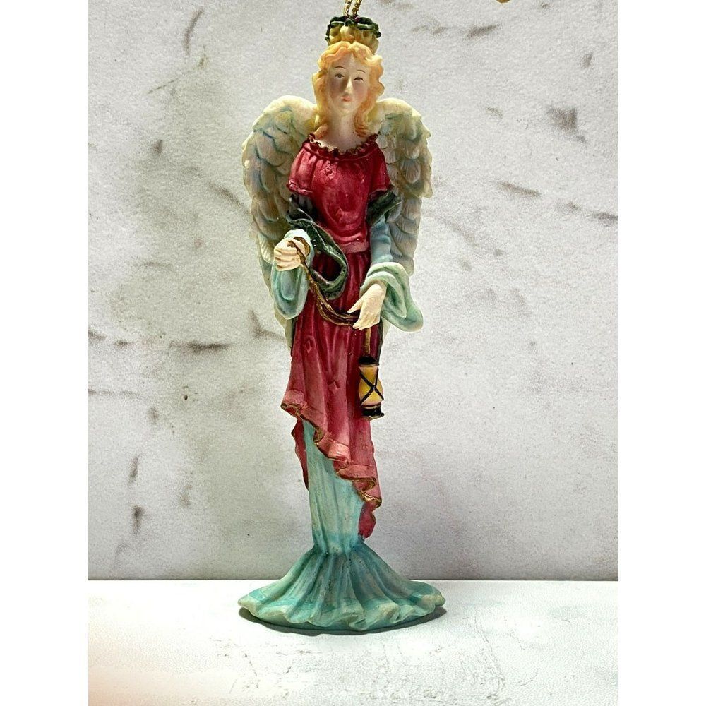 Gantz Resin Standing Angel Holding Lantern Ornament Christmas Decoration